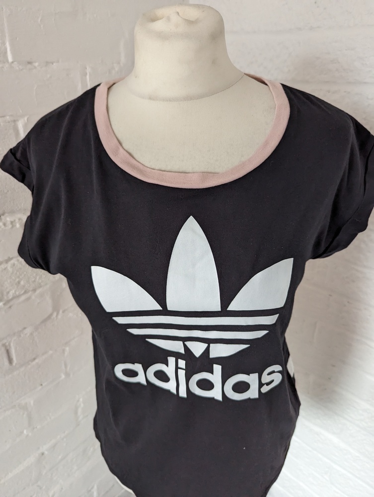 Adidas Originals Sleeveless T Shirt - Size 10 - Black - Cotton - P2P 18" - Picture 2 of 9